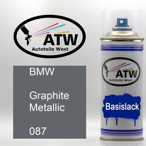 BMW, Graphite Metallic, 087: 400ml Sprühdose, von ATW Autoteile West.